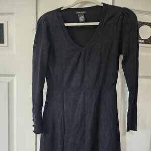 BCBGMAXAZRIA Black Long Sleeve Bodycon Midi Dress Size M